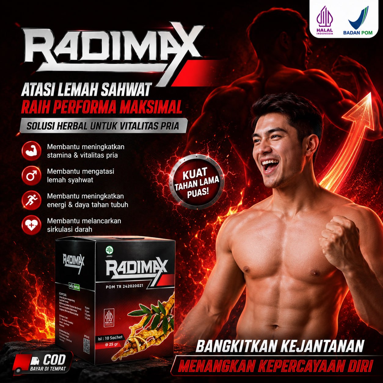 Obat Kuat Pria Tahan Lama Kopi Radimax Stamina Pria Herbal Isi 10 Sachet Sudah Halal BPOM 2