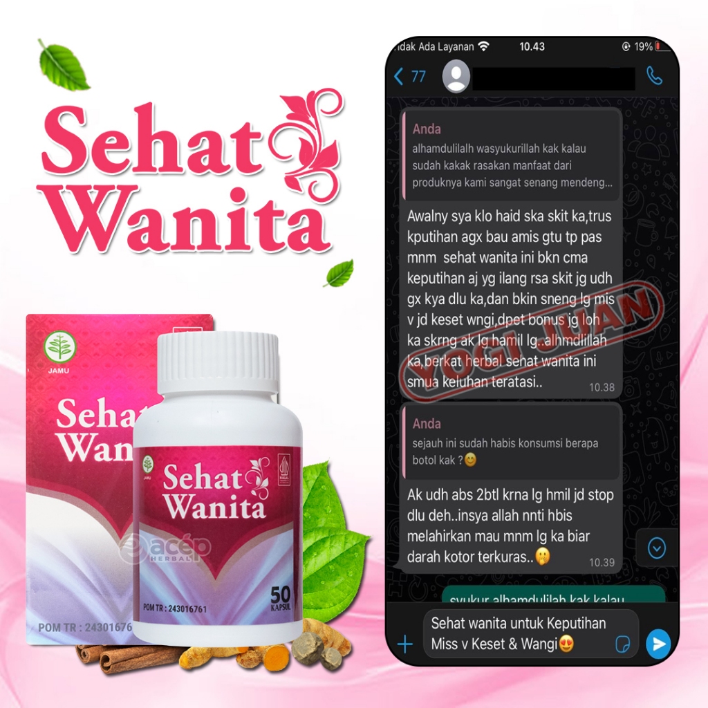 Obat keputihan Sehat Wanita Original Herbal Pelancaran Menstruasi Obat Benjolan Miss V Kista Bartholin Miom PCOS Endometriosis Ovarium Nyeri Saat Haid Radang Panggul Tuba Falopi Tersumbat Gurah Rahim Turun Peranakan Kanker Serviks 3